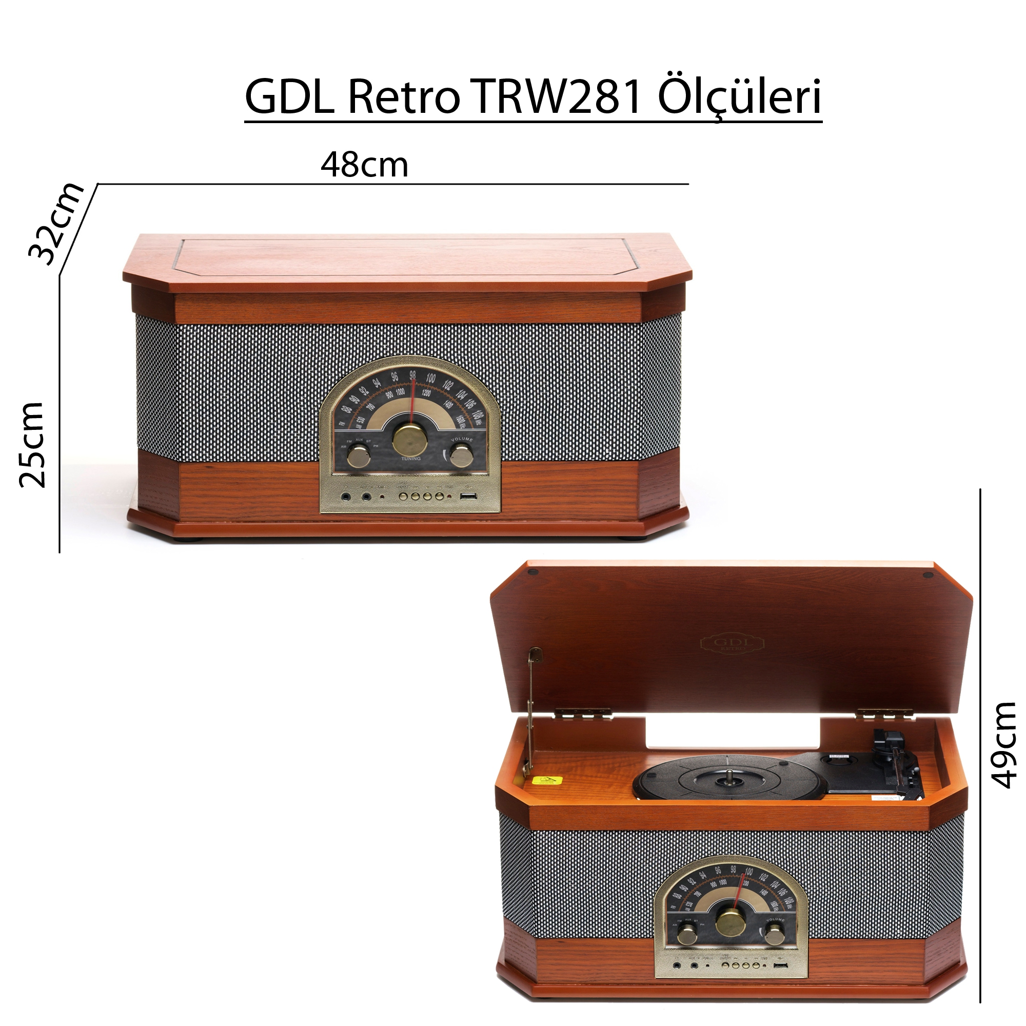 GDL Retro TR-W281 Nostaljik Pikap (Radyo - Bluetooth - USB Çalar)